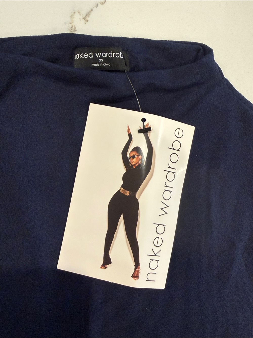 naked wardrobe Navy Cropped Kids Tee